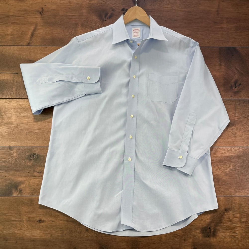 Brooks Brothers Madison Non-Iron Light Blue Supima Cotton Dress Shirt 16-32